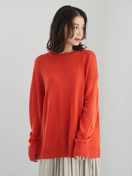 着映えるニット クルーネックプルオーバー オレンジ グリーン ネイビー クリーム Green Parks グリーンパークス のレディースニット セーター 6a11l2c0300 ファッション通販のstripe Club