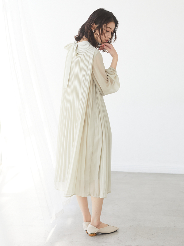 シフォンプリーツワンピース ブラック ライトカーキ パープル Green Parks グリーンパークス のレディースワンピース 6a11l0h0700 ファッション通販のstripe Club