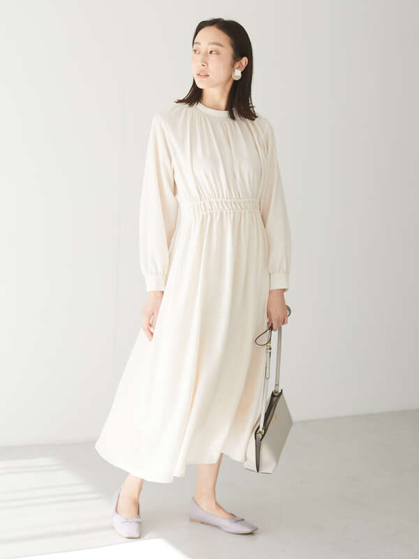 スタンドカラーシャーリングワンピース チャコールグレー ライトベージュ ミント Green Parks グリーンパークス のレディースワンピース 6a11l0h10 ファッション通販のstripe Club