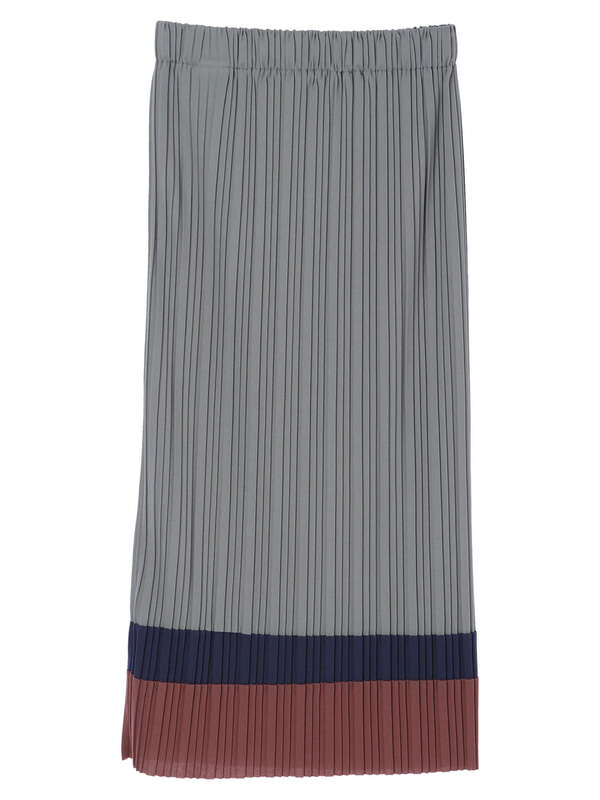 Novem9 3カラーナロープリーツスカート グレー グリーン ブルー Green Parks グリーンパークス のスカート 6p11l1l00 ファッション通販のstripe Club