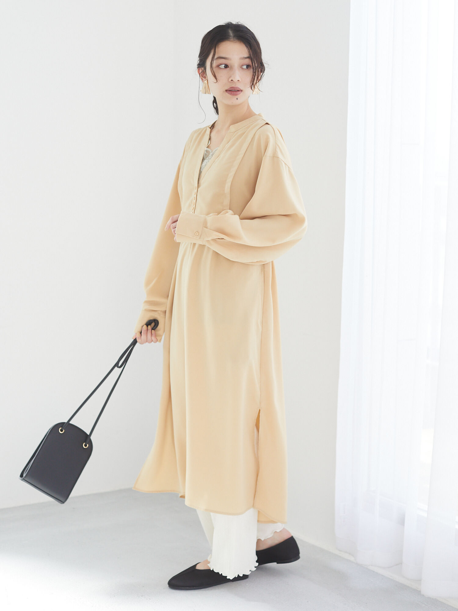 mame / Suede Touch Silk Dress