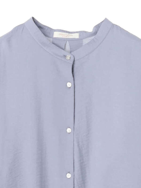 バンドカラーシャツワンピース オフホワイト ブラック サックスブルー Green Parks グリーンパークス のレディースワンピース 6a11l0h1100 ファッション通販のstripe Club