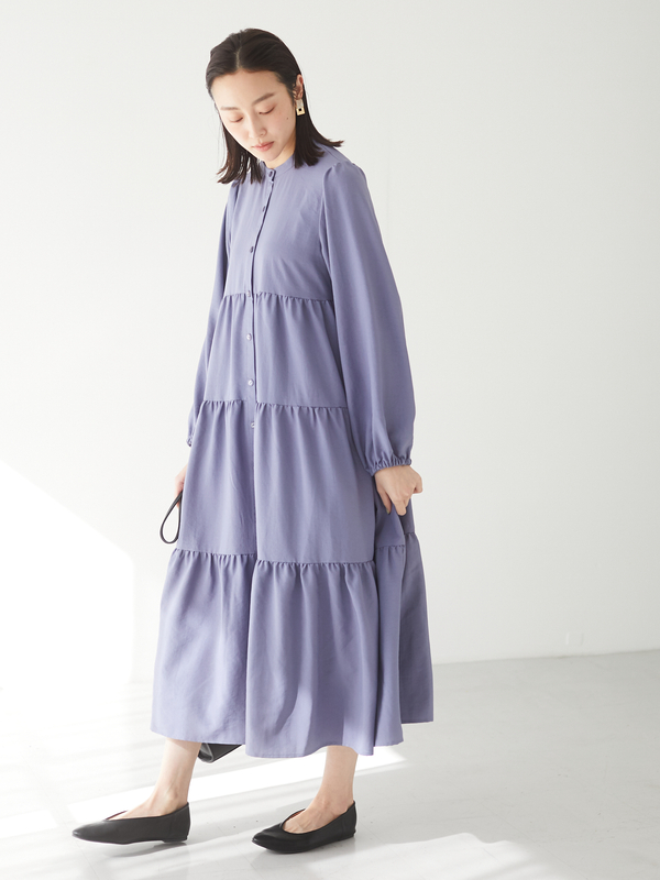 Elencare Due ティアードワンピース アイボリー チャコールグレー ブルー ミントグリーン Green Parks グリーンパークス の ワンピース 6p11l0h10 ファッション通販のstripe Club