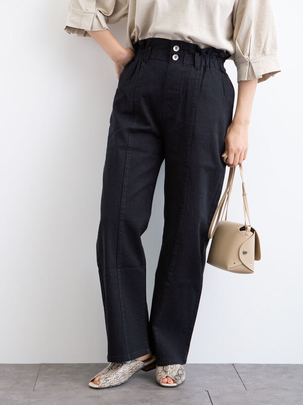 アウトレット Sugar Spoon カラーバギーパンツ ブラック ライトベージュ ライトカーキ ピンクベージュ Green Parks グリーンパークス のレディースパンツ 6p16l0f0100 ファッション通販のstripe Club