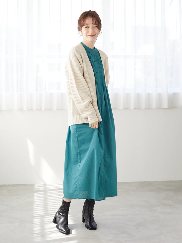 ピンタックワンピース ブラック グレーベージュ グリーン Green Parks グリーンパークス のレディースワンピース 6a13l0h0300 ファッション通販のstripe Club