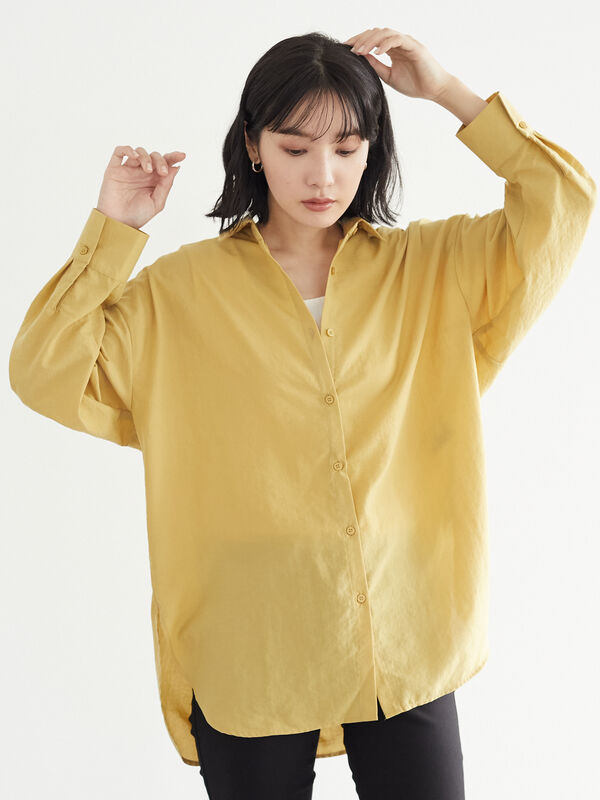 アウトレット 古着 さっと羽織りシャツ チャコールグレー グレーベージュ イエロー Green Parks グリーンパークス のレディースシャツ ブラウス 6a13l0a10 ファッション通販のstripe Club