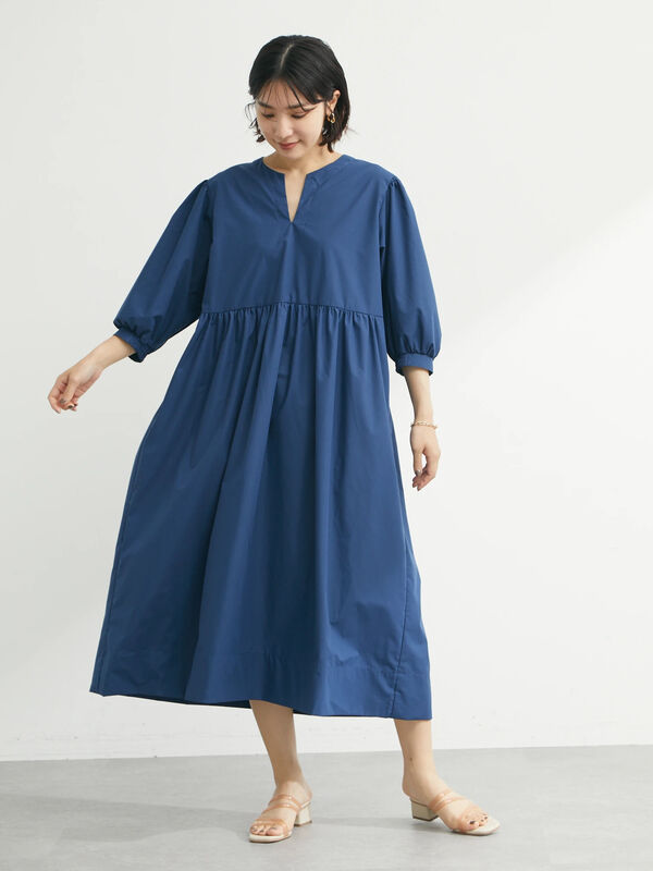 アウトレット Escar ボリュームスリーブシャツワンピース モカ ネイビー ミントグリーン Green Parks グリーンパークス のレディースワンピース 6p22l0h0800 ファッション通販のstripe Club