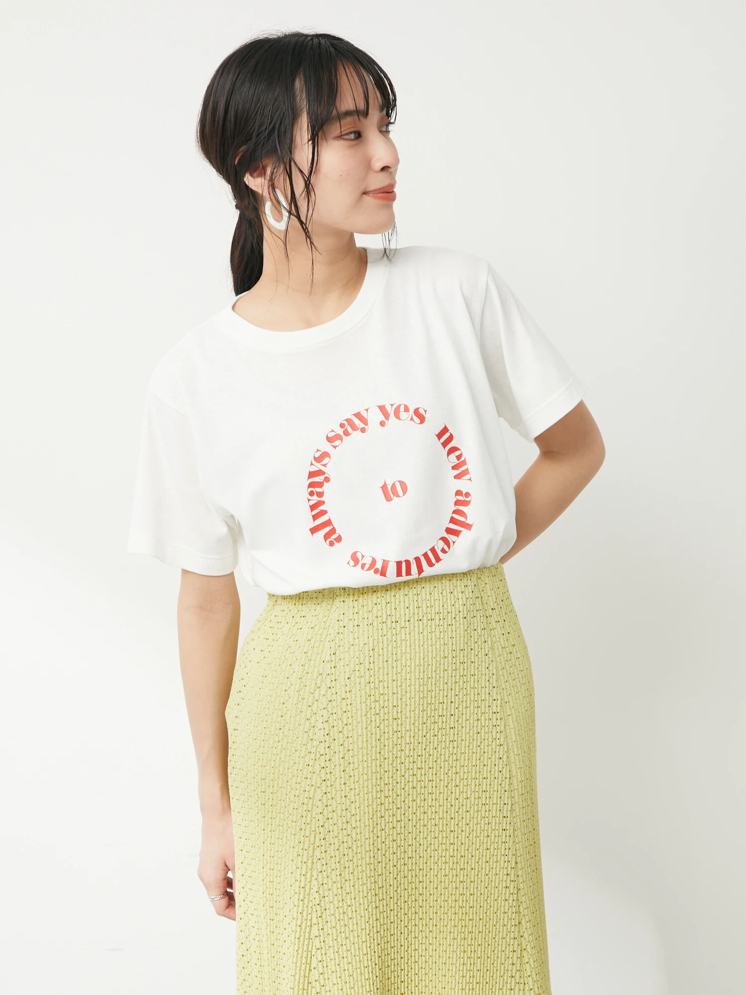 【アウトレット】サークルロゴTシャツ（オフホワイト/ネイビー 