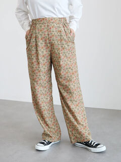 新品定価14万円タグ付きランウェイ素敵色シルクパンツ&フリル襟シャツセット