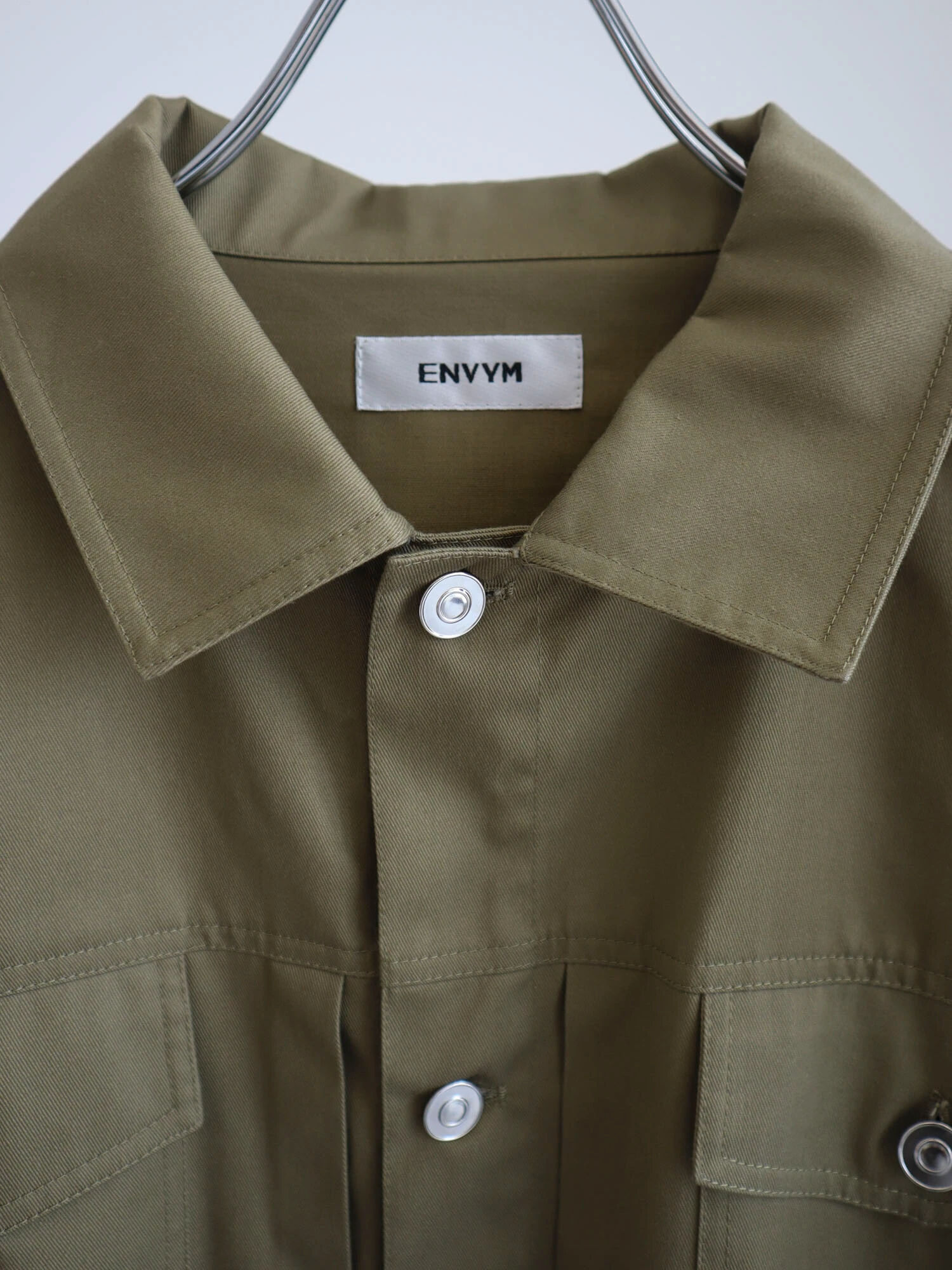 アウトレット】ENVYM.ツイルジャケット（ブラック/カーキ） / Green