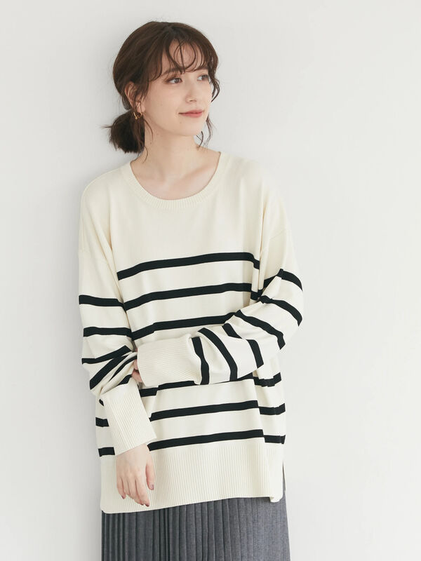 chocol raffine robe ボーダーカットソー 長袖