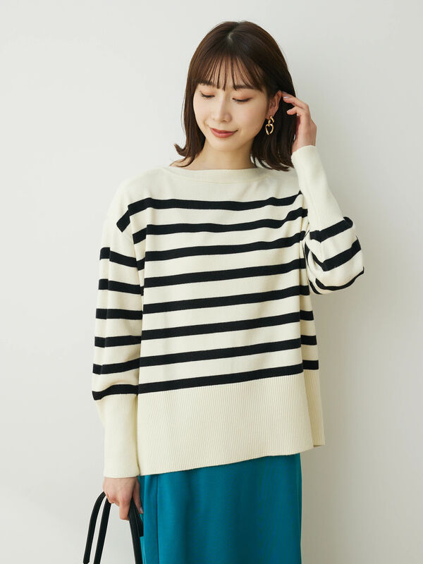 新品タグ付☆L'Appartement ボートネック Rib Knit ブラック - ニット