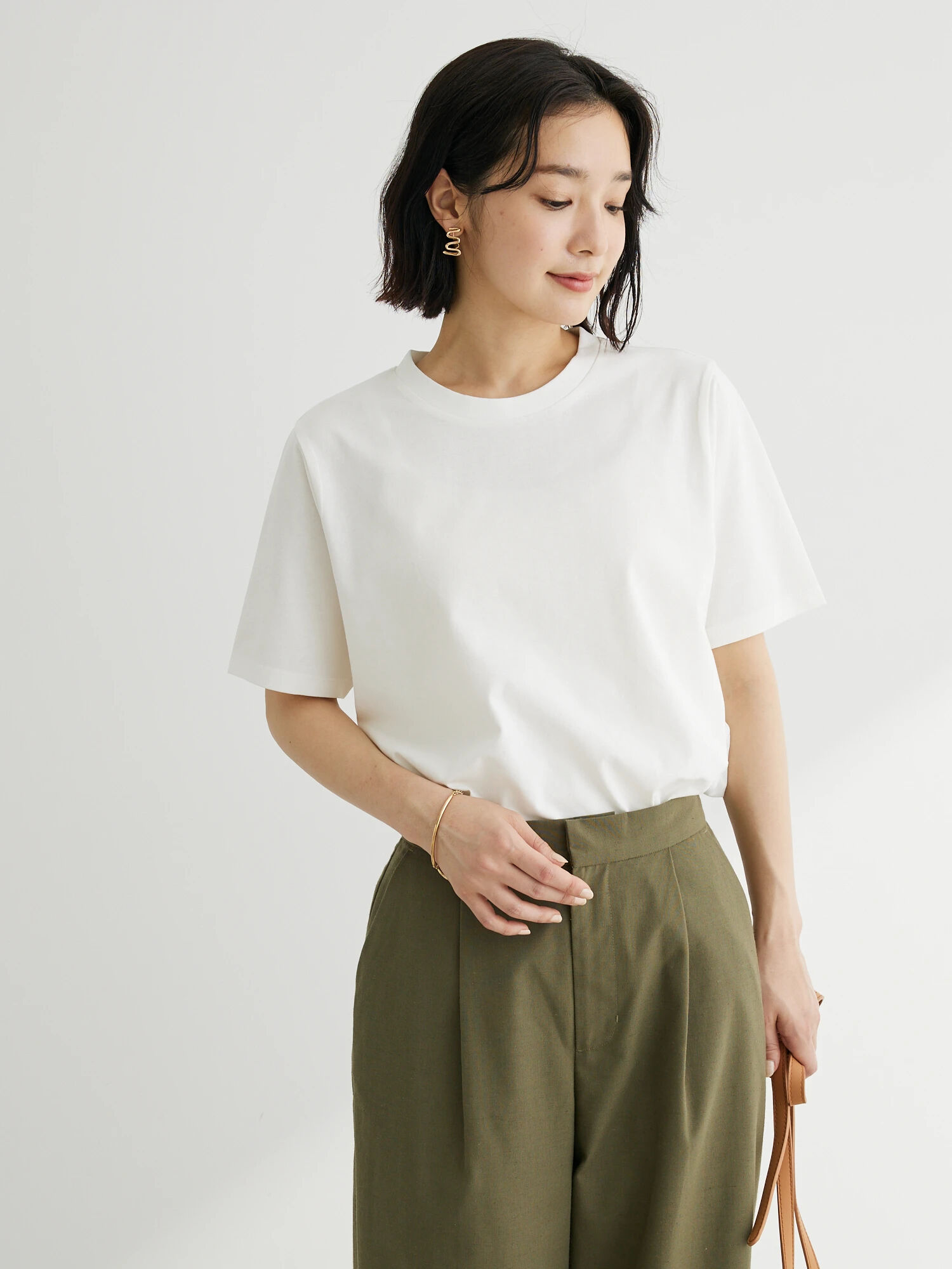 汗じみ防止クルーネックTシャツ