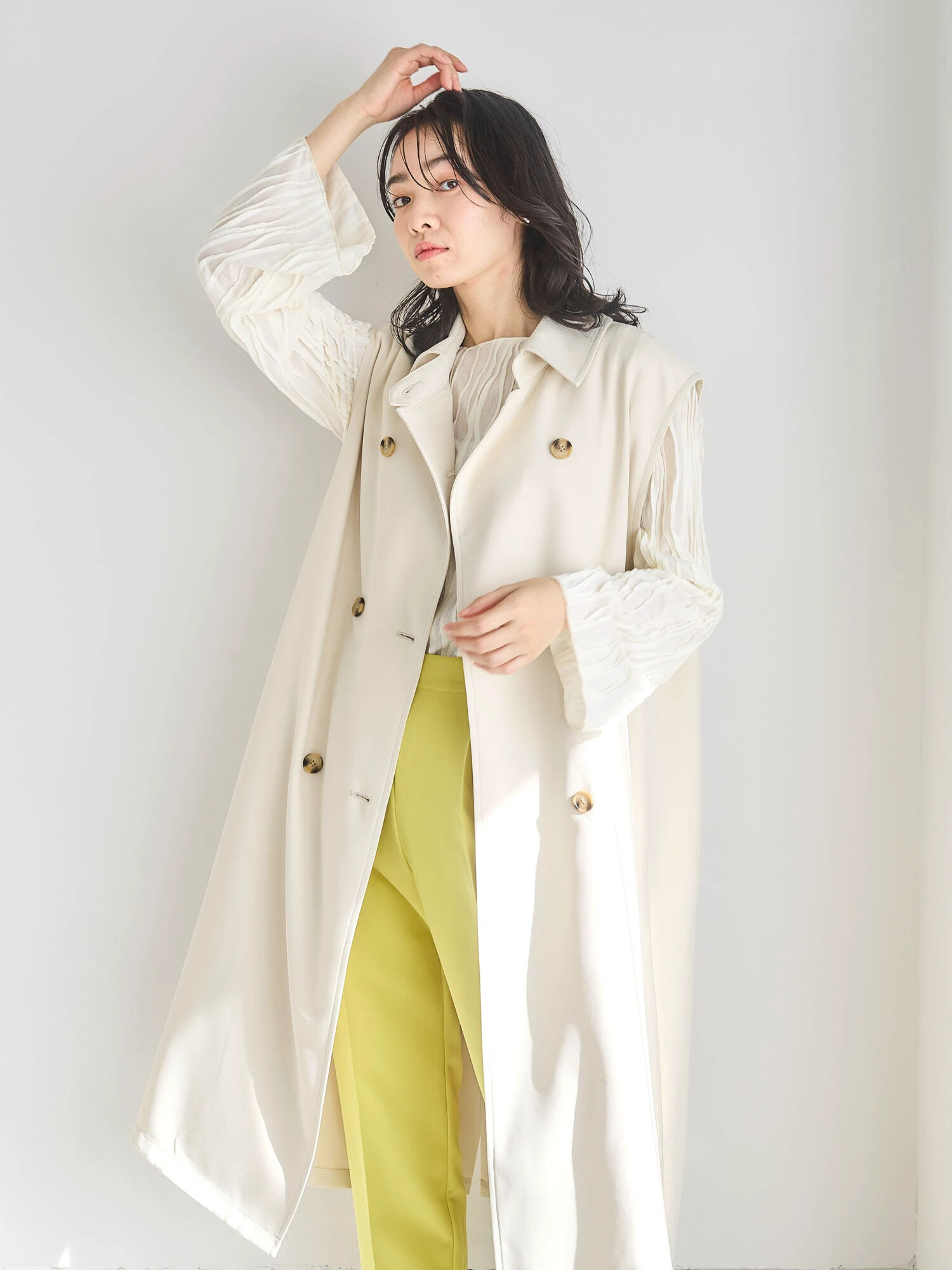 期間限定 LAULEN trench long gilet/トレンチロングジレ-