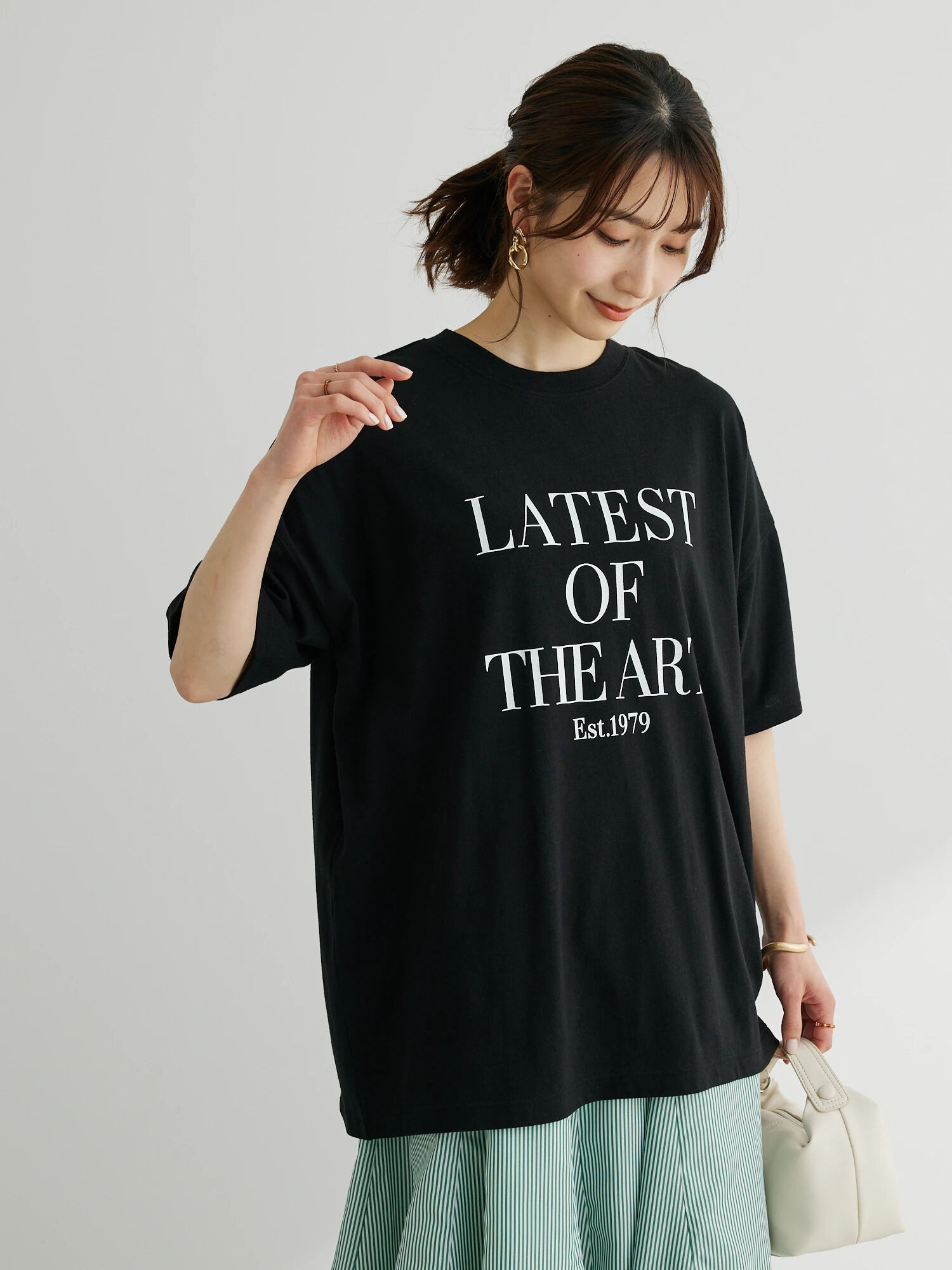 キレイ目ロゴ半袖チュニック / Green Parks(グリーンパークス)のTシャツ ファッション通販のSTRIPE CLUB