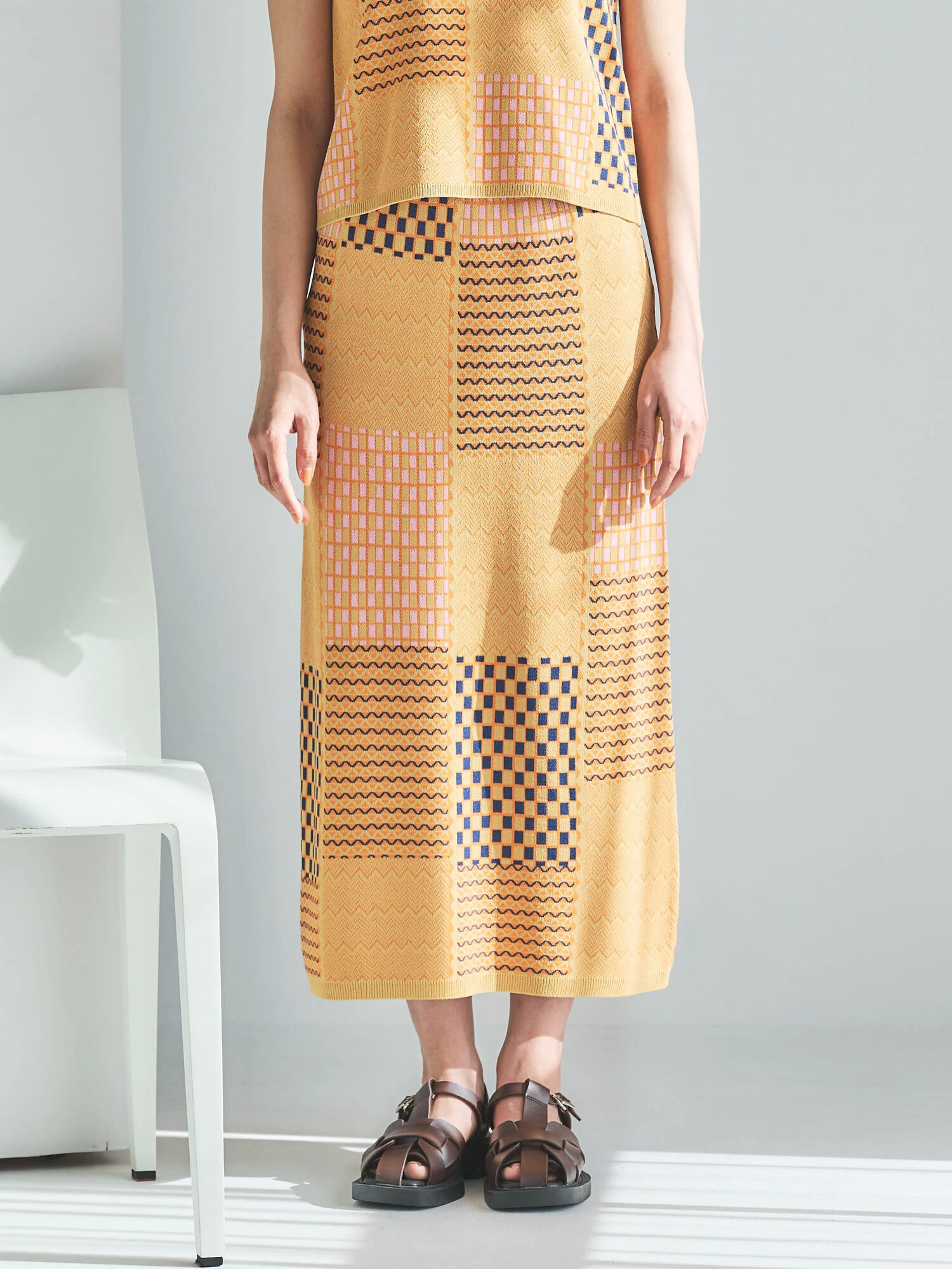 Dot stripe Jacquard salopette skirt | www.fleettracktz.com