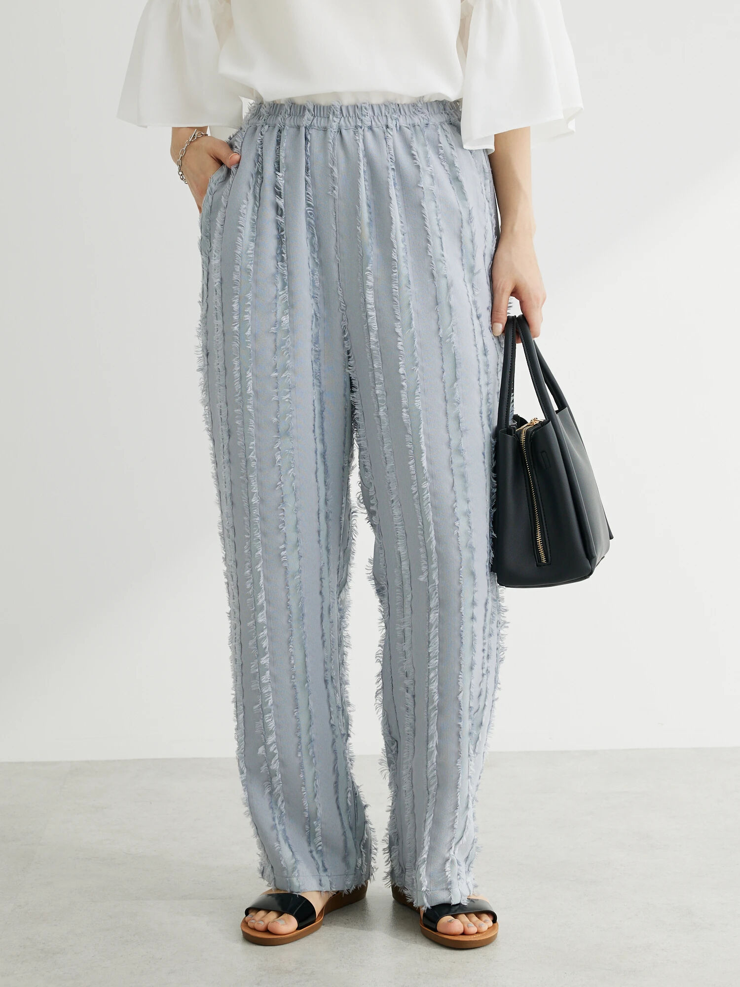 レディース6 ROKU fringe jacquard pants - カジュアルパンツ