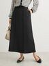 きれいシルエット裾フレアスカート(ブラック)