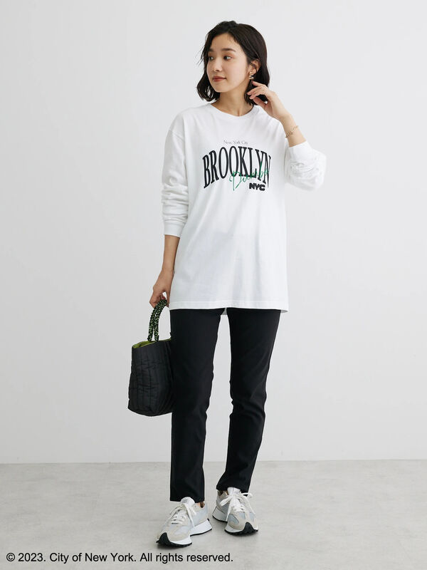 NYC ロングTシャツ（オフホワイト/ブラック/グリーン） / Green Parks