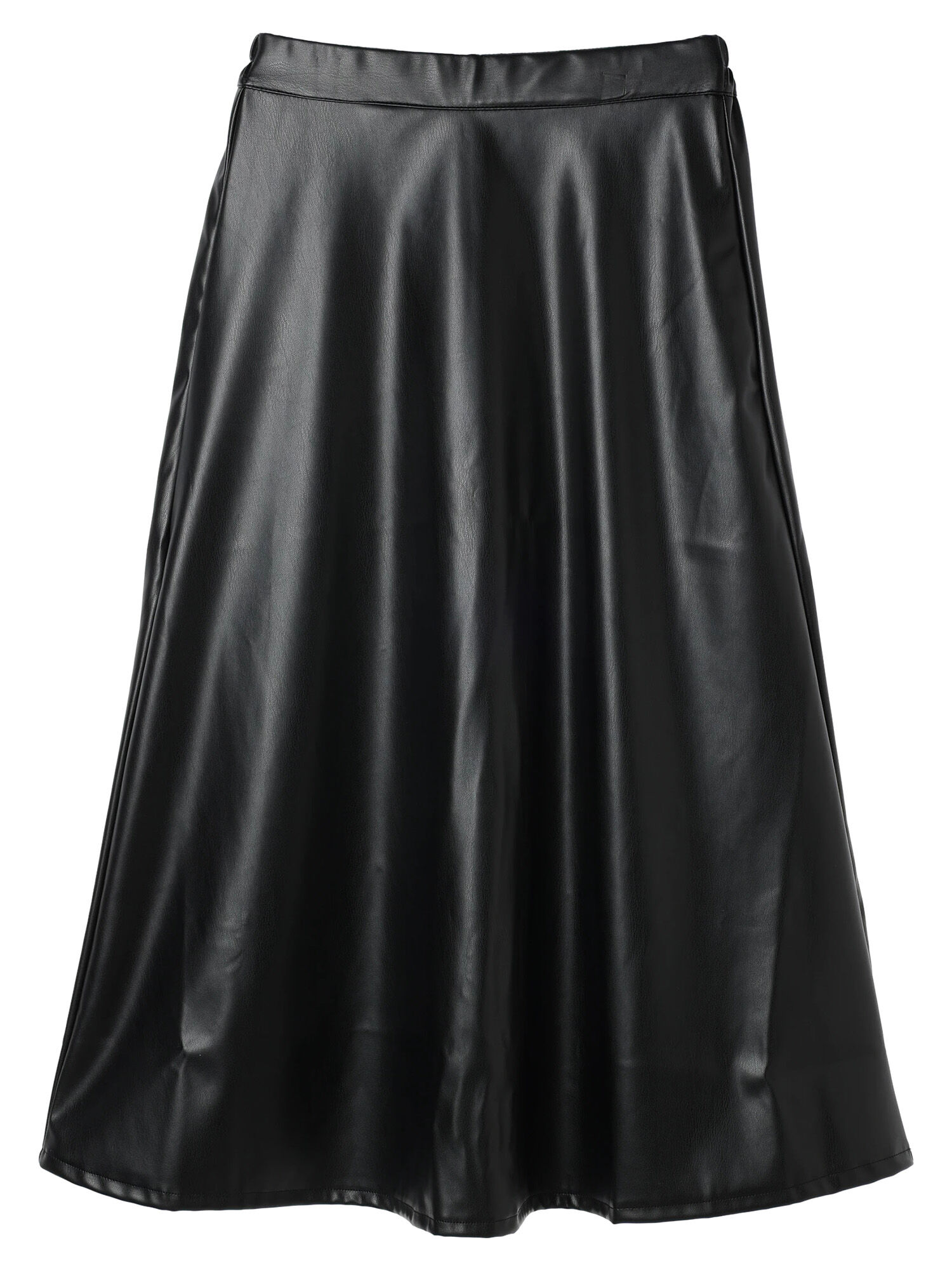 アウトレット】・ELENCARE DUE フェイクレザーフレアスカート  