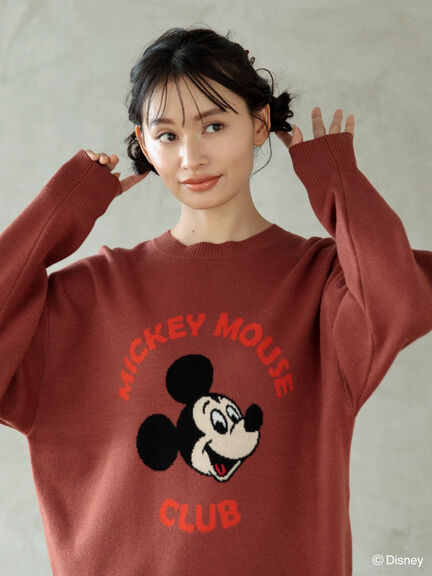 Disney100 / ミッキーマウス・クラブ ジャガードニット(ライトグレー)