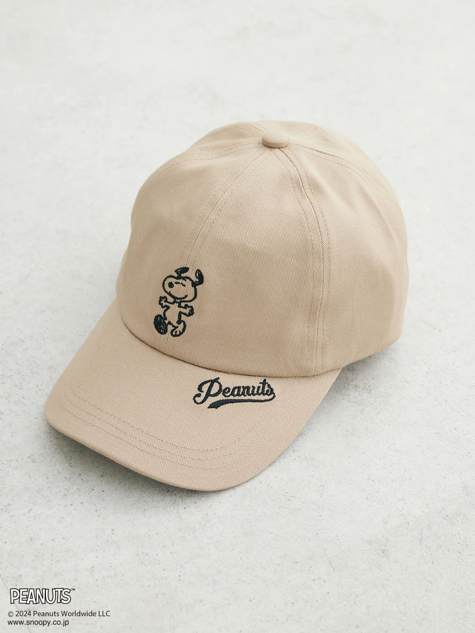 □PEANUTS 刺繍CAP（チャコールグレー/ブラック/ベージュ/ブルー