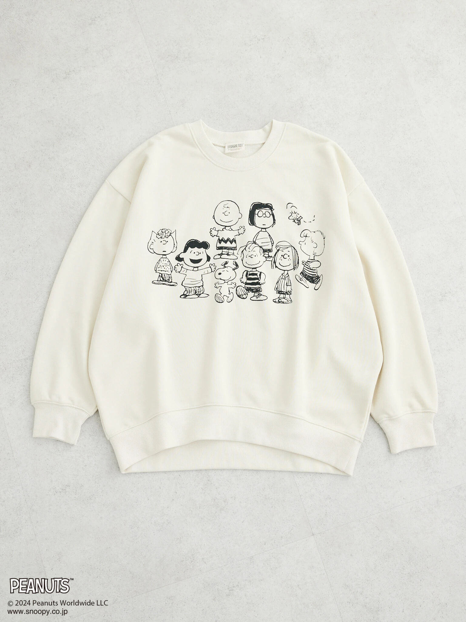 □PEANUTS プリントスウェット（アイボリー/杢グレー/チャコールグレー