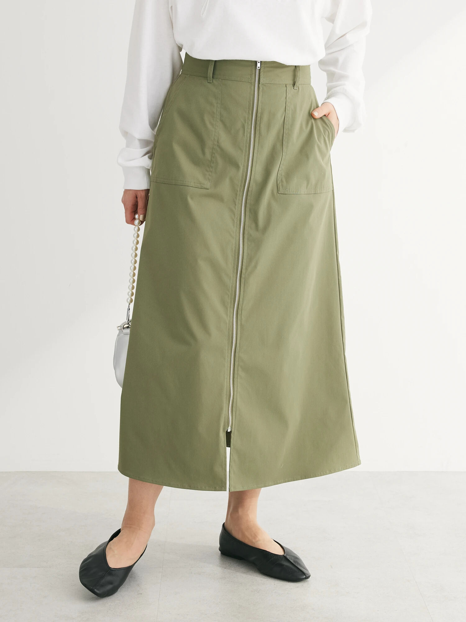 フロントZIPセミフレアスカート / Green Parks(グリーンパークス)のスカート ファッション通販のSTRIPE CLUB