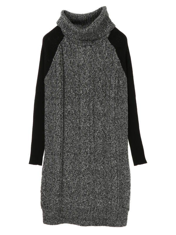 アウトレット ケーブルタートルネックワンピース グレー ベージュ ブラウン Yecca Vecca イェッカヴェッカ のレディースワンピース 7a97l2h0100 ファッション通販のstripe Club