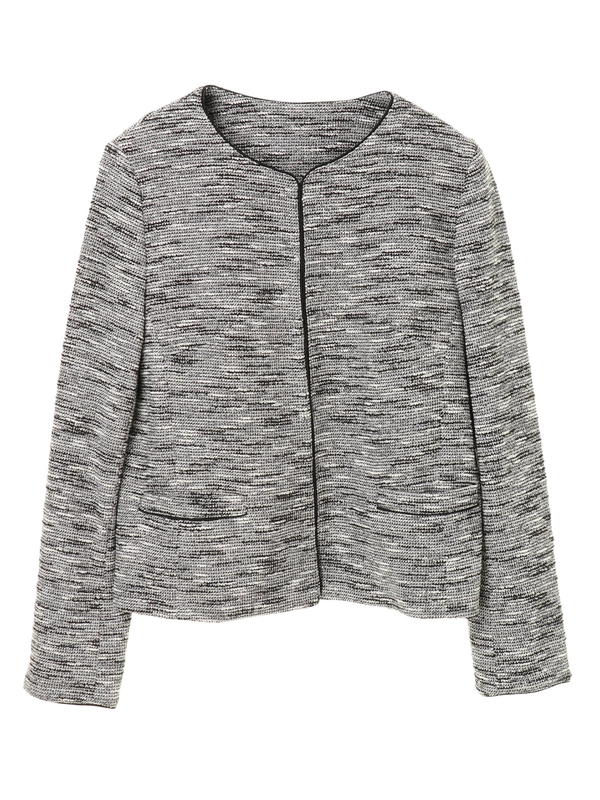 アウトレット As スラブニットツィードジャケット ネイビー ミックス Yecca Vecca イェッカヴェッカ のレディースジャケット 7p01l1y00 ファッション通販のstripe Club