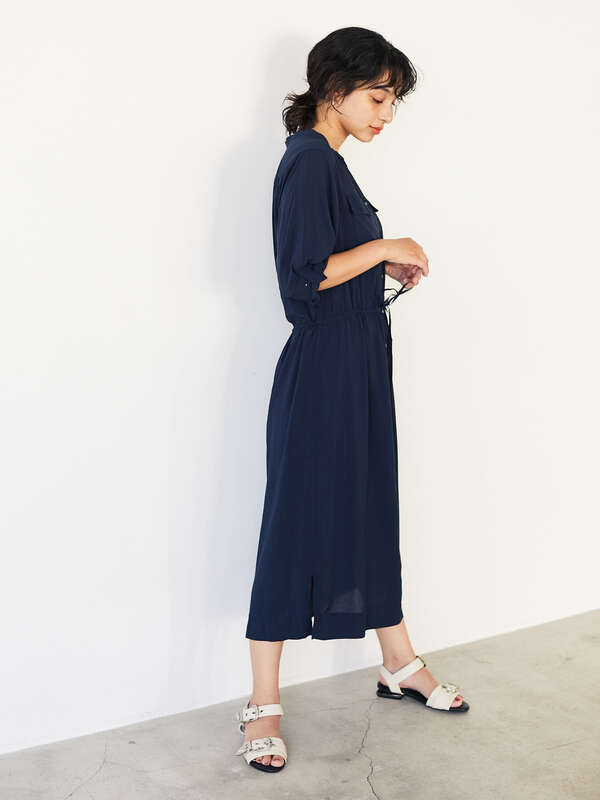 アウトレット レーヨンローン2way袖シャツワンピース グリーン カーキ ネイビー エクリュ Yecca Vecca イェッカヴェッカ のレディースワンピース 7a06l0h00 ファッション通販のstripe Club