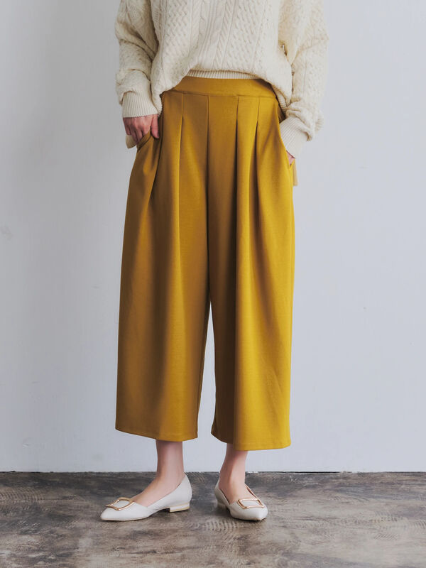 アウトレット カットジョーゼットワイドパンツ モカ マスタード ネイビー Yecca Vecca イェッカヴェッカ のレディースパンツ 7a04l1f0100 ファッション通販のstripe Club