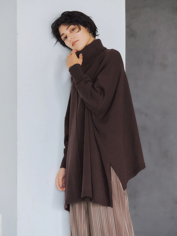 超目玉 12月 ポンチョ風ニット ニット セーター