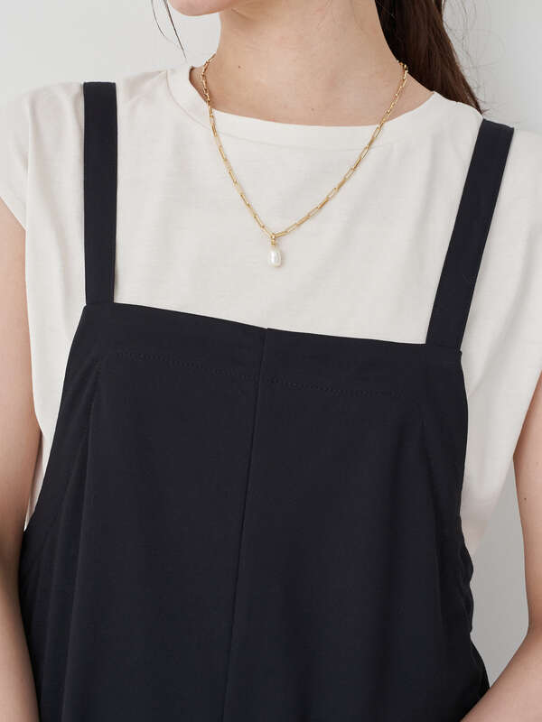 インナーsetサロペットワンピース ダークブラウン カーキ ネイビー Yecca Vecca イェッカヴェッカ のレディースサロペット 7a12l4h0100 ファッション通販のstripe Club