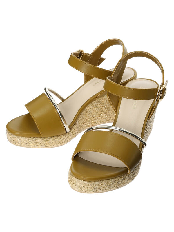 アウトレット ストラップウェッジサンダル アイボリー ブラウン イエロー Yecca Vecca イェッカヴェッカ のレディースサンダル 7a12l1k0100 ファッション通販のstripe Club