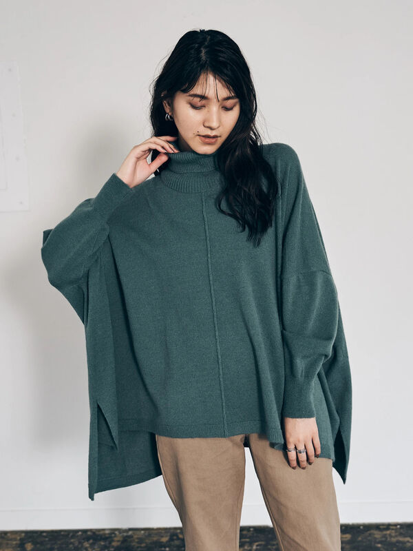 46 割引オレンジ系 Free Size新しいエルメス ポンチョ風ニット ニット セーター トップスオレンジ系free Size thaar Net