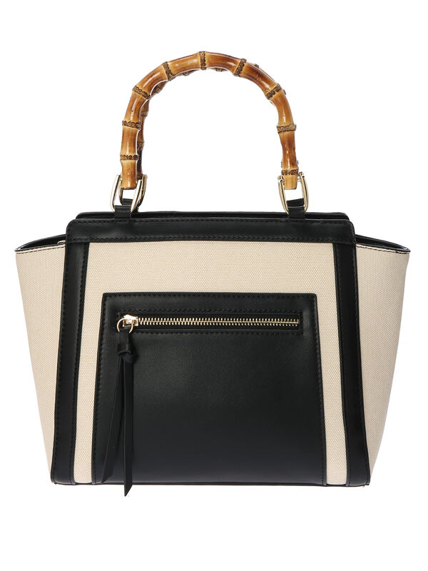 2wayバンブーコンビバッグ アイボリー ブラック Yecca Vecca イェッカヴェッカ のレディースバッグ ポーチ 7a21l0j0100 ファッション通販のstripe Club