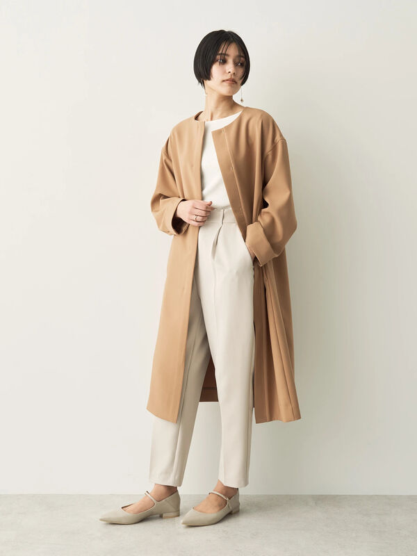 beige, ノーカラーコート着用回数も少なく美品です