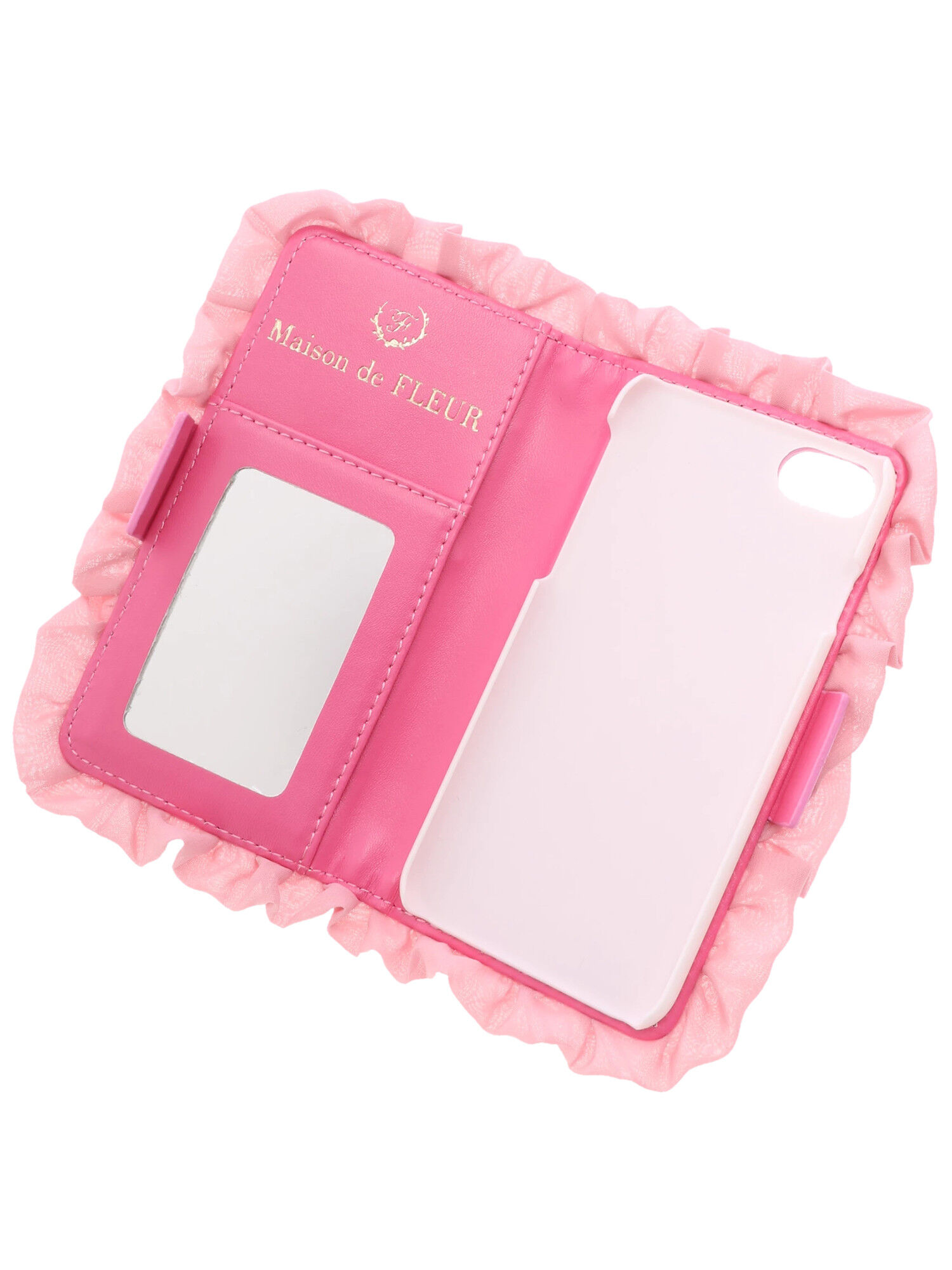 【sweet4月号掲載】 ド ブランドロゴフリルiPhone7/8ケース/ (Maison de FLEUR) メゾン フルール