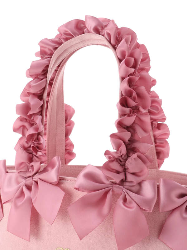 ピンクピンクリボンフリルハンドルトートバッグ ピンク ダークピンク Maison De Fleur メゾンドフルール のレディースバッグ ポーチ 8a93f0j4600 ファッション通販のstripe Club
