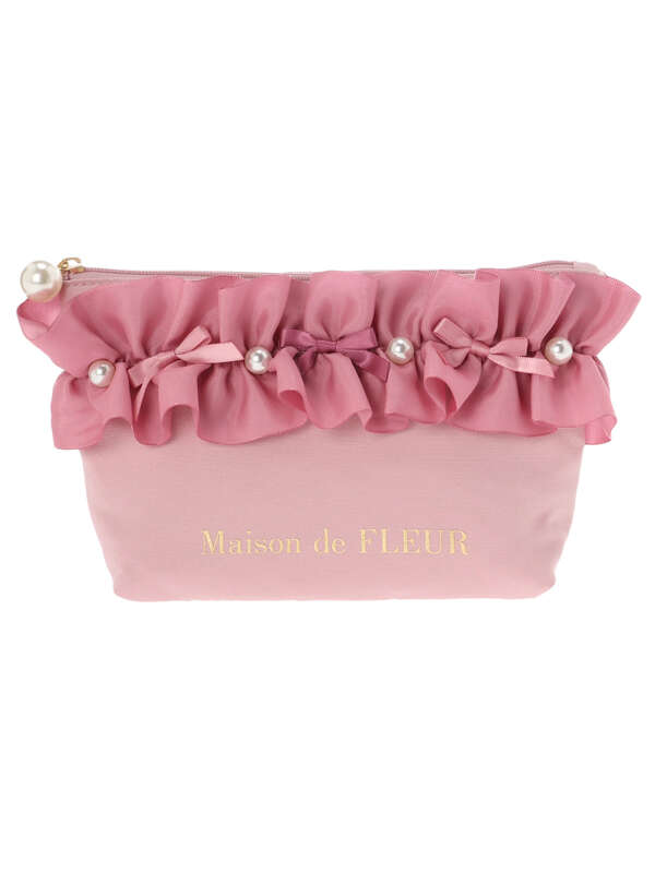 ピンクリボンベーシックポーチ ピンク Maison De Fleur メゾンドフルール のレディースバッグ ポーチ 8a93fjj2700 ファッション通販のstripe Club