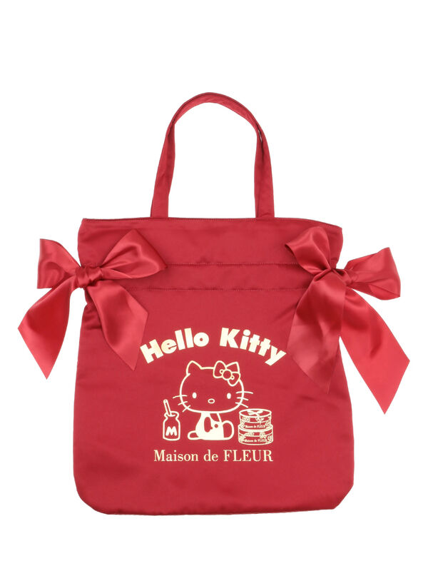 ハローキティコラボダブルリボントートバッグ ブラック ピンク レッド ネイビー Maison De Fleur メゾンドフルール のレディースバッグ ポーチ 8a93f0j6400 ファッション通販のstripe Club
