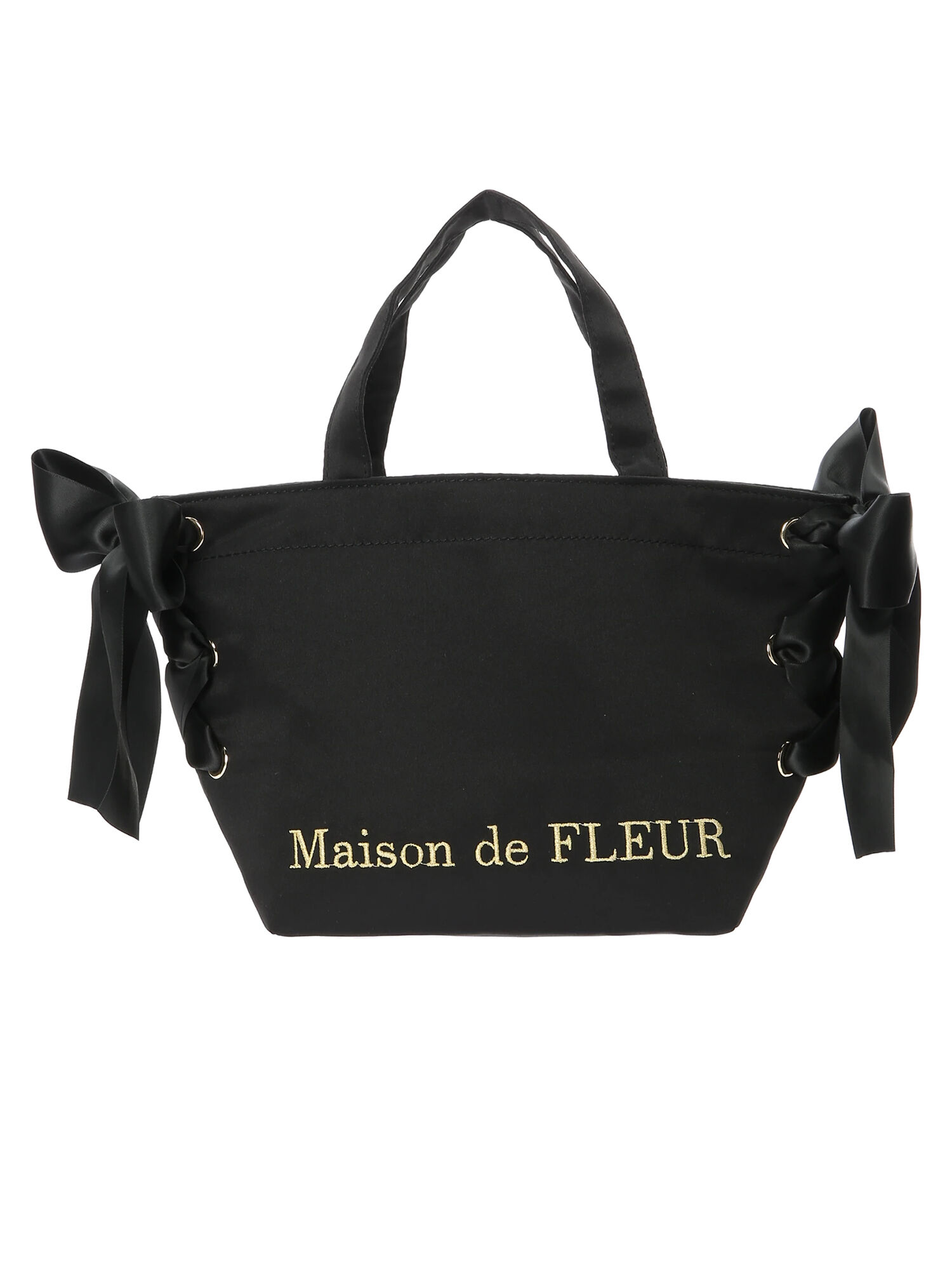 Maison de FLEUR/メゾンドフルール サイドリボントートバック黒