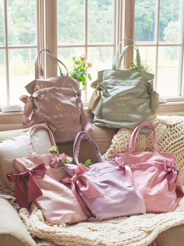 ダブルリボントートバッグ ブラック モカ ラベンダー ピスタチオ ローズ ピーチ Maison De Fleur メゾンドフルール のレディース バッグ ポーチ 8a03f0j0500 ファッション通販のstripe Club