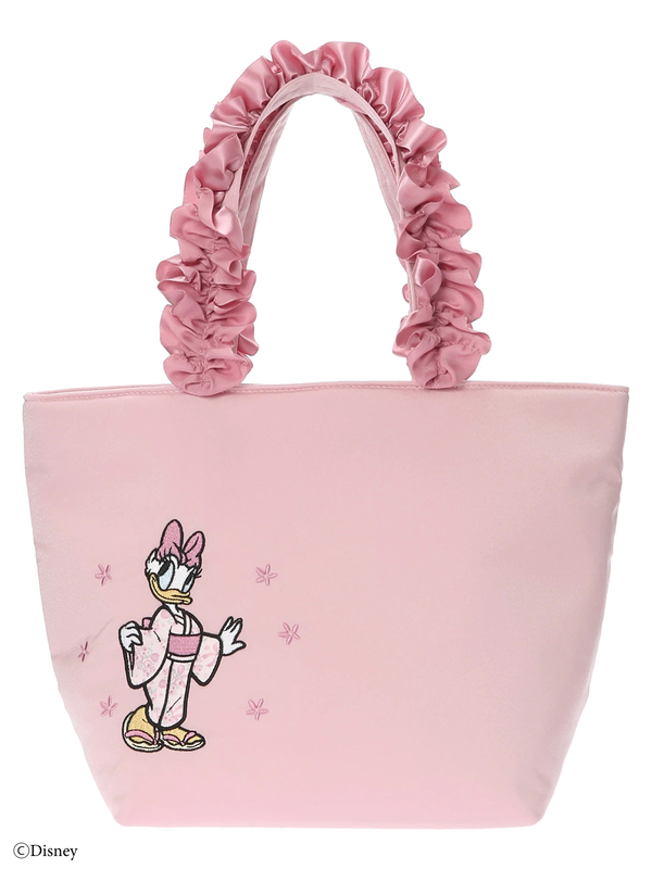 Daisy Duck 着物フリルトートバッグ ダークグレー ピンク Maison De Fleur メゾンドフルール のレディースバッグ ポーチ 8w02f0j0900 ファッション通販のstripe Club