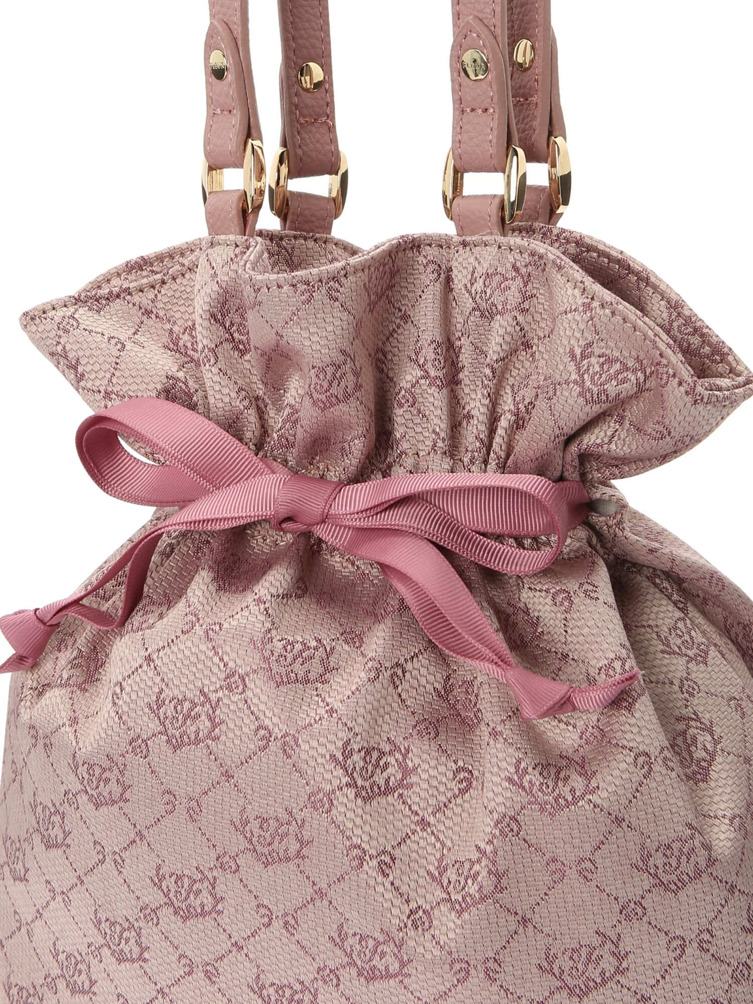 フルールジャガード巾着トートバッグ（ピンク） / Maison de FLEUR 