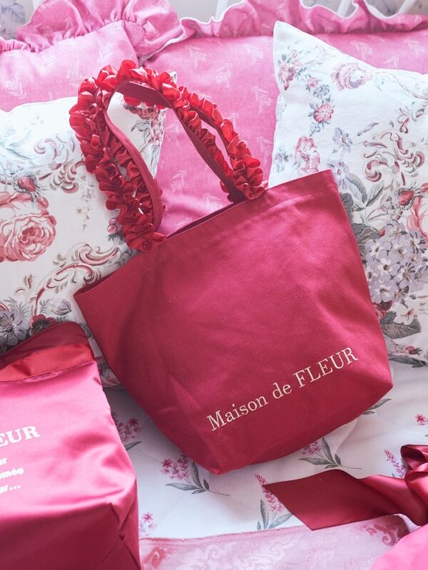 帆布フリルハンドルトートmバッグrouge レッド Maison De Fleur メゾンドフルール のレディースバッグ ポーチ 8a04f0j3800 ファッション通販のstripe Club