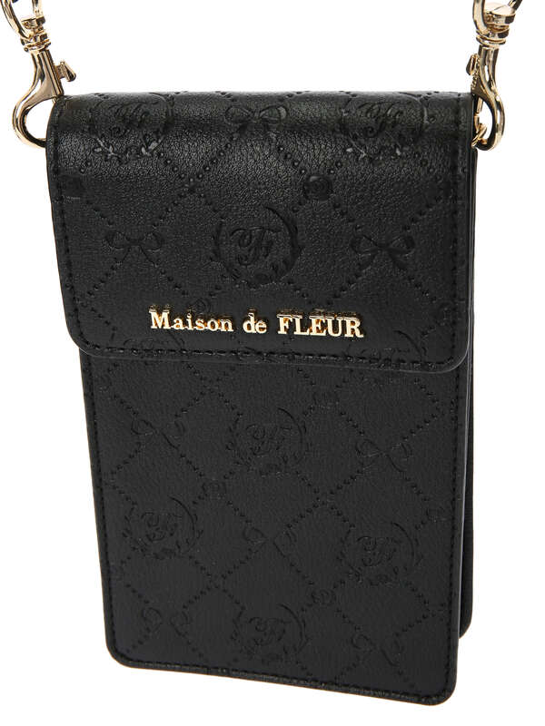 Maison De Fleurムック本掲載 モノグラムスマホウォレット ブラック Maison De Fleur メゾンドフルール のレディースポーチ 8a04frj0300 ファッション通販のstripe Club
