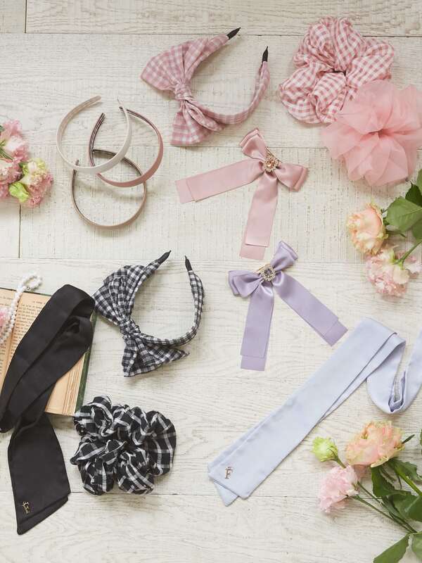 ロングサテンリボン ブラック モカ ピンクベージュ グレイッシュブルー Maison De Fleur メゾンドフルール のレディースヘアアクセ 8a11fgj0100 ファッション通販のstripe Club