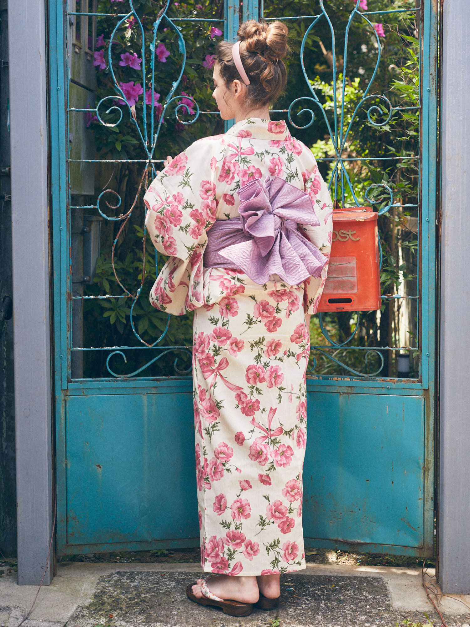 夏を告げるコクリコの花浴衣（ピンク/レッド） / Maison de FLEUR 